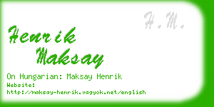 henrik maksay business card